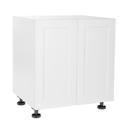 CAMBRIDGE Quick Assemble Modern Style, Shaker White 33 in. Base Kitchen Cabinet, 2 Door (33 in. W x 24 in. D x 34.50 in. H) SA-BD33-SW